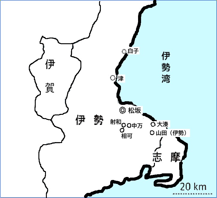 伊勢商人の分布概略図